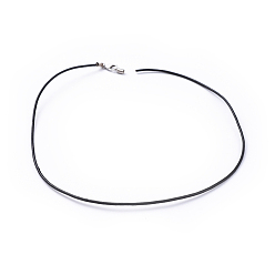 Black Imitation Leather Necklace Cord, Black, Size: about 2mm thick, 17.5 inch long