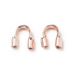 Rose Gold Brass Wire Guardian and Protectors, Cadmium Free & Lead Free, Rose Gold, 4.6x1.4mm, Hole: 0.6mm