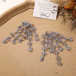 Серый Подвески из ткани и акрила, бахрома листьев, серые, 80x33 мм