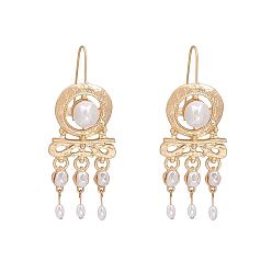 golden Chic Pearl Earrings with Handcrafted Ear Hooks - European and American Style Jewelry