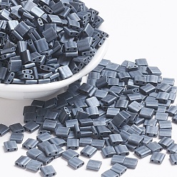 (TL2001) Matte Gunmetal Миюки тила бусины, японский бисер, 2-луночное, (TL 2001) матовая пушка, 5x5x1.9 мм, отверстие : 0.8 мм, Около 118 шт / 10 г