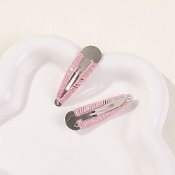 Бледно-Розовый Флокированные покрытые заколки для волос, розовый жемчуг, 50 мм
