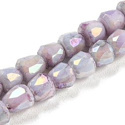 Thistle Electroplate Glass Beads Strand, AB Color Plated, Imitation Jade, Faceted, Bell, Thistle, 4~4.5mm, Hole: 0.8mm, about 80pcs/strand, 12.83''(32.6cm)