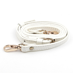 White Leather Adjustable Bag Strap, with Swivel Clasps, for Bag Replacement Accessories, White, 100~125x1.2x0.3cm