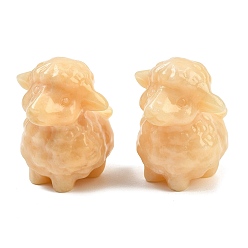 Old Yellow Jade Натуральная старинная фигурка овцы из желтого нефрита., украшения для рабочего стола для домашнего офиса, микроландшафтный декор, 37~40x28~30x43~45 мм
