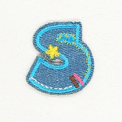 Letter S Computerized Embroidery Cloth Iron on/Sew on Patches, Costume Accessories, Appliques, Letter.S, 36x34mm