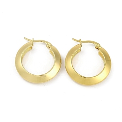 Золотой Вакуумное покрытие pvd 201 серьги-кольца из нержавеющей стали для женщин, с 304 штифтов из нержавеющей стали, круглые кольца, золотые, 26x5 мм