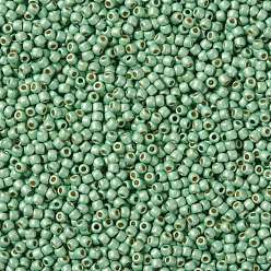 (PF560F) PermaFinish Green Metallic Matte Toho perles de rocaille rondes, perles de rocaille japonais, (pf 560 f) permafinish vert métallisé mat, 11/0, 2.2mm, Trou: 0.8mm, à propos 1110pcs / bouteille, 10 g / bouteille