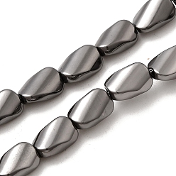 Металлическо-черное Гальванопокрытие Стеклянные бусины с гальваническим покрытием , твист, покрытие черного цвета металла, 9x6x4 мм, отверстие : 1 мм, около 45~46 шт / нитка, 15.75'' (40 см)