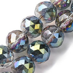 (52) Непрозрачная лаванда Прозрачные стеклянные бусины гальваническим пряди, круглые, граненые, разноцветные, 19.5x17.5 мм, отверстие : 2.3 мм, около 20 шт / нитка, 14.09 дюйм (35.8 см)