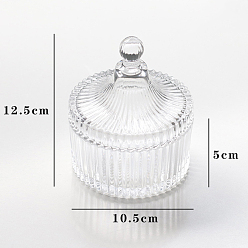 Clear Crystal Glass Storage Jar, Glass Candle Cup, with Lid, Candy Food Storage Container Supplies, Clear, 10.5x12.5cm