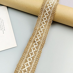 BurlyWood Flat Burlap Lace Ribbons, Braided Ribbon for Gift Wrapping, Wedding Party Decor, BurlyWood, 1-5/8 inch(40mm), about 5.47 Yards(5m)/Roll