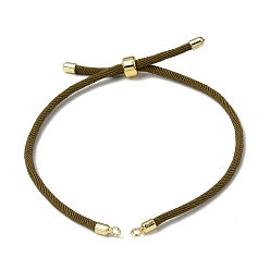 Dark Goldenrod 3MM Adjustable Round Nylon Braided Cord Bracelet Making, with Golden Brass Findings, Fit for Connector Charms, Dark Goldenrod, 8.66 inch(22cm), Hole: 1.5mm