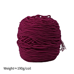Средний Фиолетово-красный 190g 8-слойная молочная хлопчатобумажная пряжа для тафтинговых ковриков, пряжа амигуруми, пряжа для вязания крючком, для свитера, шапки, носков, детских одеял, средне фиолетовый красный, 5 мм