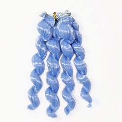 Cornflower Blue Imitated Mohair Long Curly Hairstyle Doll Wig Hair, for DIY Girl BJD Makings Accessories, Cornflower Blue, 5.91~39.37 inch(150~1000mm)
