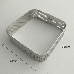 Нержавеющая Сталь Цвет Не тускнеющие квадратные 304 кольца для формочек из нержавеющей стали, инструмент для выпечки своими руками, цвет нержавеющей стали, 68x68x20 мм