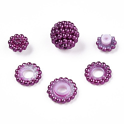 Фиолетовый Имитация жемчуга акриловые, Берри бисера, комбинированные бисером, круглые, фиолетовые, 12 мм, отверстие : 1.5 мм, Около 740 шт / 500 г