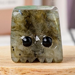 Labradorite Natural Labradorite Carved Healing Cube Figurines, Reiki Energy Stone Display Decorations, 15~20mm
