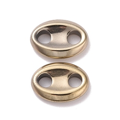 Antique Bronze Plated Vacuum Plating Non-magnetic Synthetic Hematite Connector Charms, Oval, Antique Bronze Plated, 13x18x3.5mm, Hole: 4.5mm