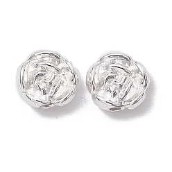 Silver Alloy Spacer Beads, Long-Lasting Plated, Flower, Silver, 10x4mm, Hole: 1.6mm