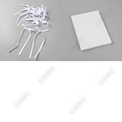 Белый 50шт. полиэстеровые бантики для украшения вечеринки, белые, 130~135x80~85x2 мм