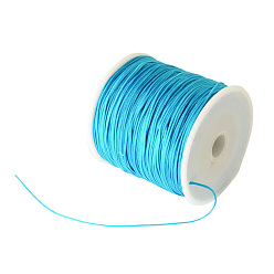 Deep Sky Blue Braided Nylon Thread, Chinese Knotting Cord Beading Cord for Beading Jewelry Making, Deep Sky Blue, 0.5mm, about 150yards/roll