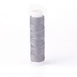 Light Grey Round Waxed Polyester Twisted Cord, Micro Macrame Cord, for Leather Projects, Bookbinding, Light Grey, 0.65mm, about 21.87 yards(20m)/roll