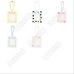 (52) Непрозрачная лаванда 20шт 5 стиль акриловый чехол для фотокарточки брелок, с шариковыми цепями iorn, прямоугольные, разноцветные, 104 мм, отверстие : 3 мм, 4 шт / стиль