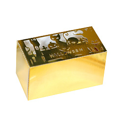 Gold Hollow Cardboard Candy Boxes, Halloween Gift Package Supplies, Rectangle, Gold, 8x4x3.8cm