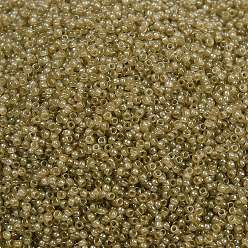 (RR2374) Прозрачный Оливковый Блеск Миюки круглые бусины рокайль, японский бисер, 15/0, (rr 2374) прозрачный оливковый блеск, 1.5 мм, отверстие : 0.7 мм, Около 250000 шт / фунт