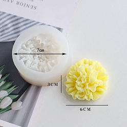 White Flower Shape DIY Candle Silicone Molds, Resin Casting Molds, For Scented Candle Making, White, 6.5x4cm