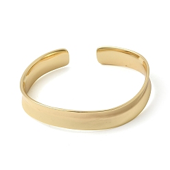 Настоящее золото 18K Латунь манжеты браслеты, гладкие браслеты с рифлением для женщин, стойки покрытие, долговечный, без кадмия и без свинца, реальный 18 k позолоченный, внутренний диаметр: 2.28 дюйм (5.8 см)