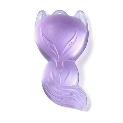 Лиловый Стеклянные подвески, лиса прелести, сирень, 34x19x13 мм, отверстие : 0.8 мм