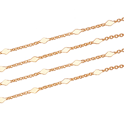Настоящее золото 18K 3.28 ноги латунные звенья цепи, кабельные цепи, пайки, ромб, реальный 18 k позолоченный, 1.5x1x0.3 мм