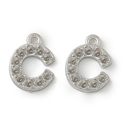 Letter C 304 Настройки горный хрусталь из нержавеющей стали кулон, цвет нержавеющей стали, буква С, пригодный для стразов 1 мм, 8x6x1 мм, отверстие : 0.7 мм