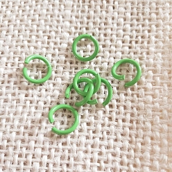Pale Green Baking Painted Iron Open Jump Rings, Round Ring, Pale Green, 10x1.4mm
