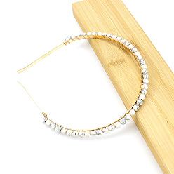 Говлит Сплав волос, с Howlite, резинки для волос для женщин девочек, 130x50 мм