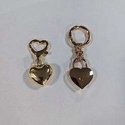 Золотой 2 шт. подвески для сумок из нержавеющей стали, с карабинами из сплава и пружинными кольцами, золотые, 52~81 мм