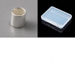 Silver 90Pcs 925 Sterling Silver Spacer Beads, Column, Silver, 2x2mm, Hole: 1.4mm