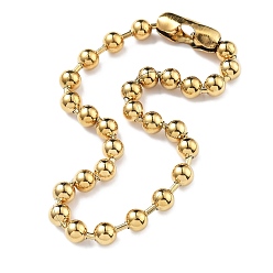 Золотой 304 шариком из нержавеющей стали цепи ожерелья, вакуумное покрытие pvd, золотые, 17.72 дюйм (45 см), 10 мм