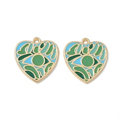 Зеленый Стойки обшивки сплава эмали подвески, без кадмия, без никеля и без свинца, шарма сердца, зелёные, 27x25x2 мм, отверстие : 2 мм
