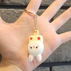 Кролик Силиконовый брелок для женщин, автомобильная подвеска-подвеска на сумку, эскимо, кролик, 50x30 мм