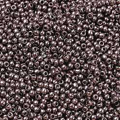 (605) Amethyst Metallic Тохо 11/0 круглые бусины, японский бисер, никелирование, (605) аметистовый металлик, 2.2 мм, отверстие : 0.8 мм, Около 5555 шт / 50 г