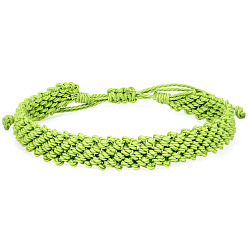 2 green Multi-colored minimalist waxed thread braided bracelet for daily wear.