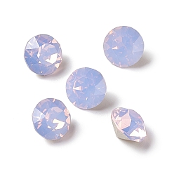 Cyclamen Opal Opal Style K9 Glass Rhinestone Cabochons, Pointed Back & Back Plated, Diamond, Cyclamen Opal, 8x5.5mm