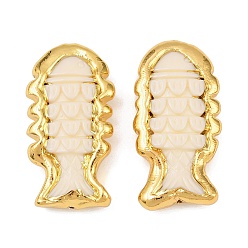 Папайя Оранжевый Латунь из рыбьей смолы, с латунной фурнитурой , papayawhip, 43.5~45x22.5~23x9.5~10 мм, отверстие : 1.2 мм