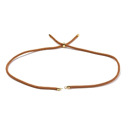 Сэнди Коричневый Нейлон шнуры ожерелье решений, с фурнитурой позолоченной латунной, долговечный, песчаный коричневый, 22~22.8 дюйм (56~58 см), отверстие : 1.7 мм