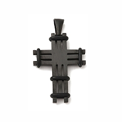 Черный Цвет Металла 304 подвески из нержавеющей стали, с 201 подвесными дужками из нержавеющей стали и пластиковой фанерой, крестик, металлический черный , 38x28x6 мм, отверстие : 10x4 мм