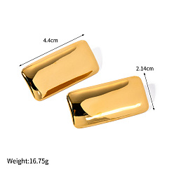 Настоящее золото 18K 304 из нержавеющей стали прямоугольные серьги стержня, реальный 18 k позолоченный, 44x21.4 мм