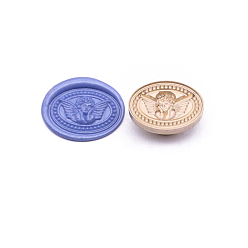 Angel & Fairy Golden Tone Wax Seal Brass Stamp Head, for Invitations, Envelopes, Gift Packing, Angel & Fairy, 30mm